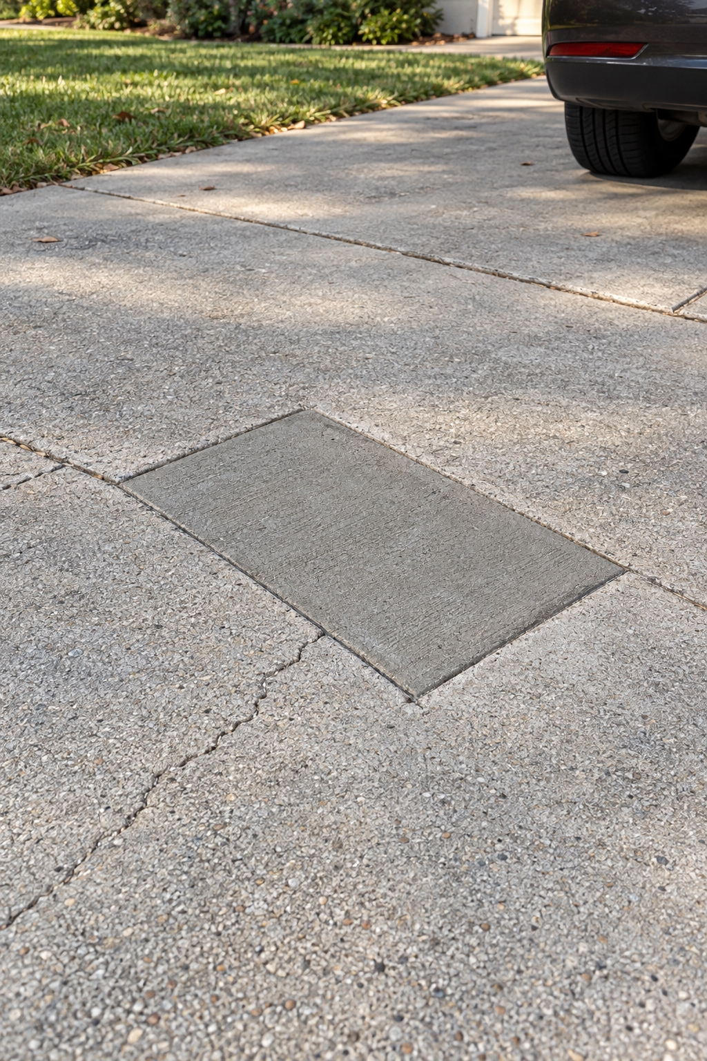 concrete repair on a cracked driveway in Kenosha